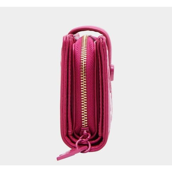 NWT~BETSEY JOHNSON Hot Pink Skulls & Roses Wallet - Picture 7 of 10